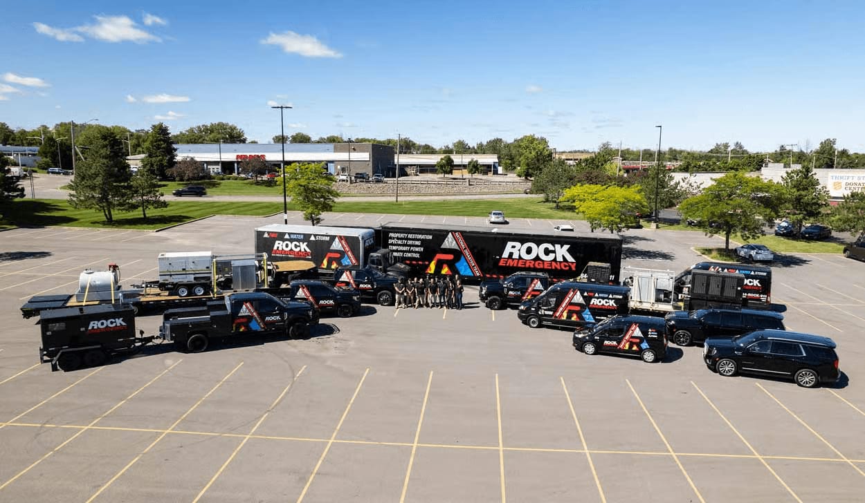 Rock Emergency Services team and fleet ready for 24/7 emergency restoration in Rochester, NY